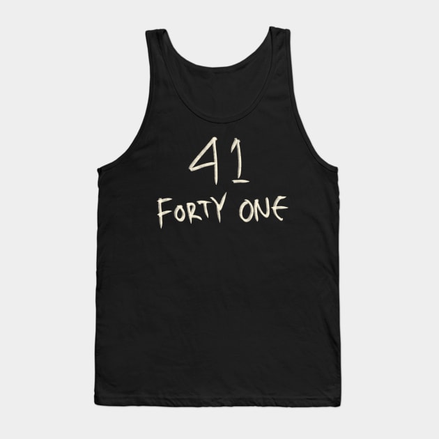 Hand Drawn Letter Number 41 Forty One Tank Top by Saestu Mbathi